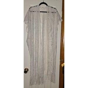 Mudd Lace Fringe Kimono – One Size Boho Beach Western Coastal Cowgirl Y2K 90's